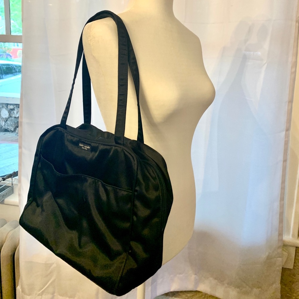 Kate Spade nylon bag, solid black.